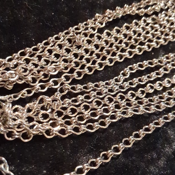 Elegant Vintage Silver Multi-Strand Necklace 22 In. L - Picture 7 of 8
